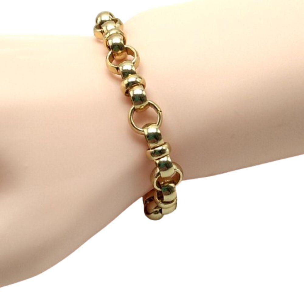 Gold-Tone Rolo Link Chain Bracelet - Picture 4 of 15
